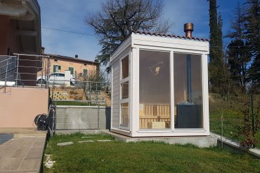 Sauna finlandese da giardino Cubo 2x2