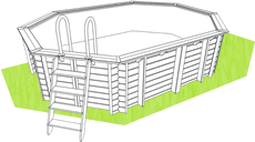 Piscina in legno: senza soletta/base in cemento