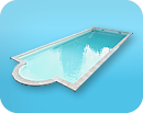Piscina in acciaio Futura Romana rettangolare con scala in vetroresina