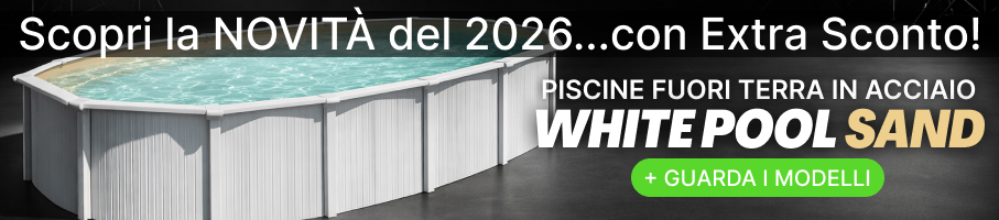Piscine fuori terra in acciaio con contrafforti WHITE POOL SAND - NOVITà 2026