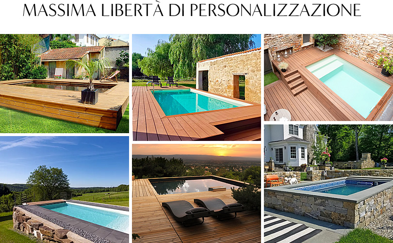 Piscina fuori terra autoportante in kit in pannelli d'acciaio fai da te 6,00x3,00 m - h.135 cm: massima libertà di personalizzazione
