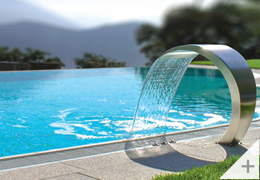 Cascata OASI in Acciaio Inox 316 e luci da giardino o per piscina fuori terra o piscina interrata da esterno - Foto 4