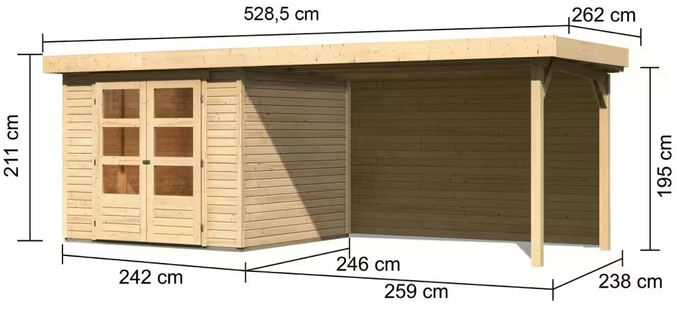 Sauna finlandese da esterno Asky 3 - Misure