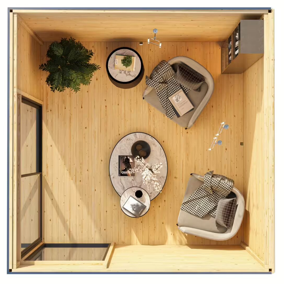 Sauna finlandese da esterno DADO - Visuale dall'alto