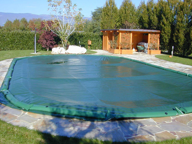 Telo invernale per piscina a forma libera su misura con tubolari in PVC armato