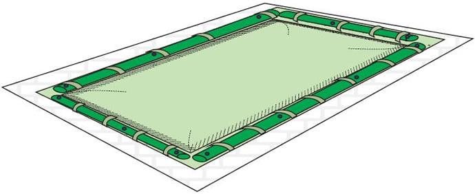 Telo invernale per piscina su rettangolare su misura con tubolari in PVC 400g/mq