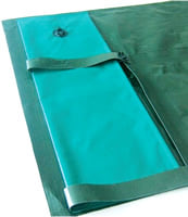 Dettaglio tubolari PVC fissaggio copertura piscina rettangolare per inverno