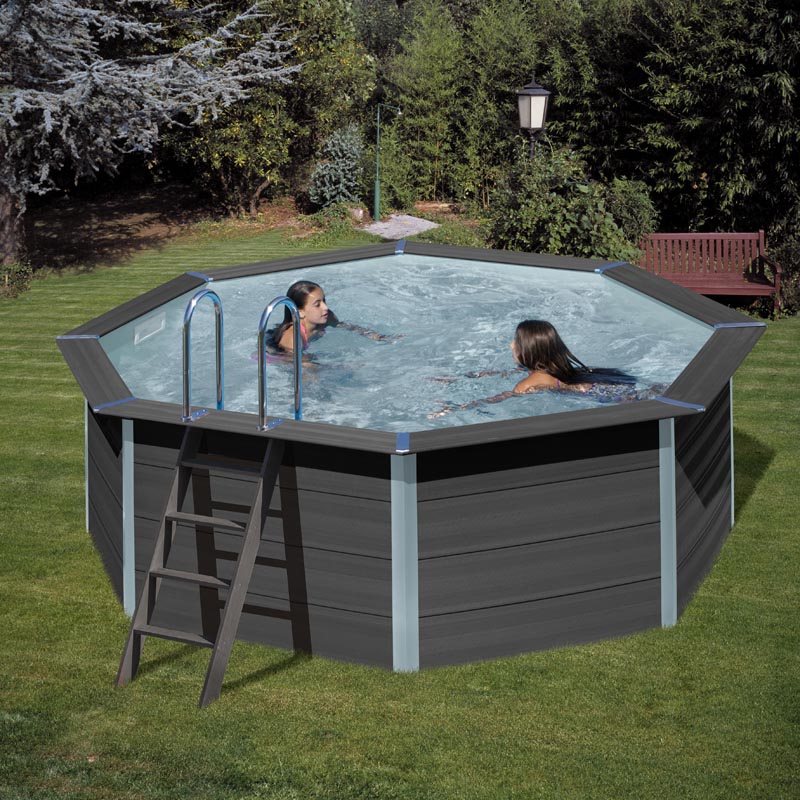 Piscina fuori terra gre materiale composito legno + pvc
