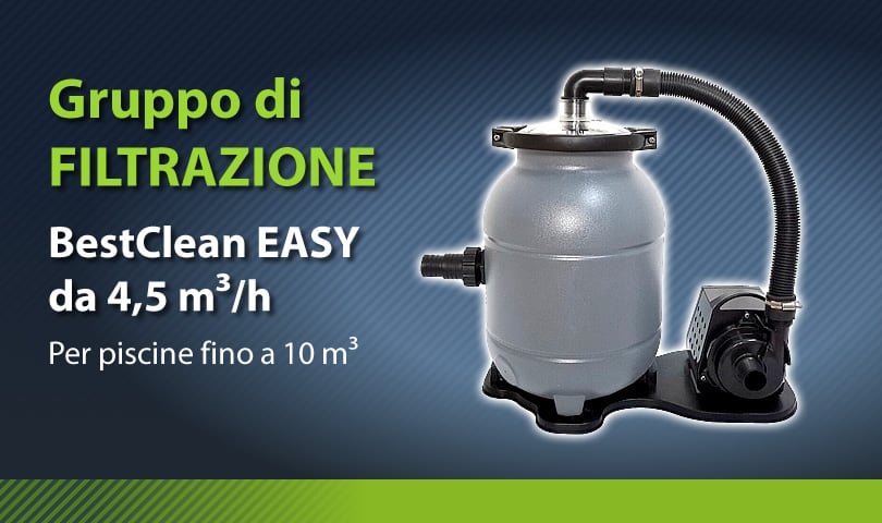 Gruppo di filtrazione monoblocco per piscine fuori terra BestClean Easy 4,5 m³/h - Cover