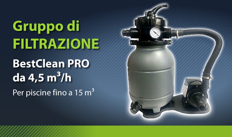 Gruppo di filtrazione monoblocco per piscine fuori terra BestClean PRO 4,5 m³/h - Cover