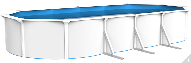 Piscina fuori terra in acciaio Ovale autoportante Aquamarina 610 bianca h. 120 cm