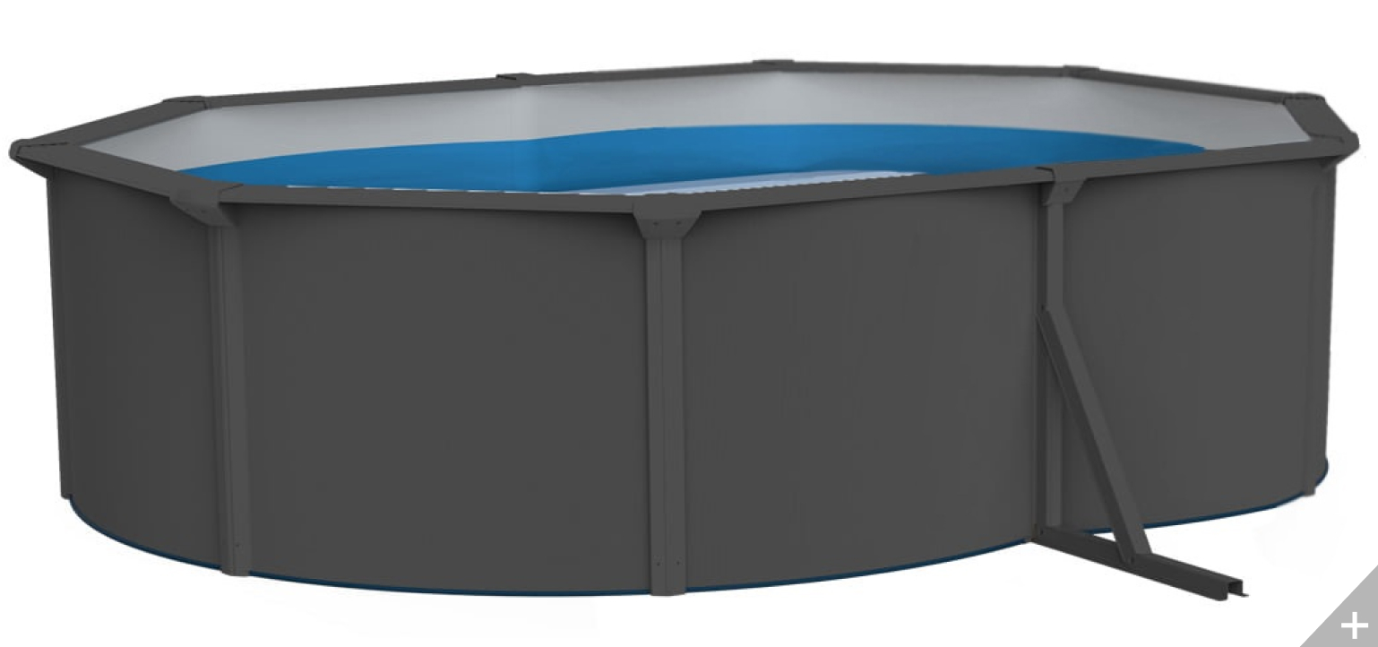Piscina fuori terra in acciaio Ovale autoportante Aquamarina 490 grigia h. 120 cm