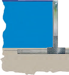 Piscina fuori terra in acciaio GRE Ovale - Sistema omega con barre in acciaio interrate