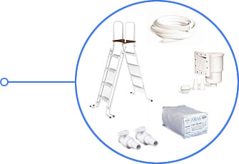 Piscina fuori terra in acciaio Osmose effetto legno kit completo con scala, skimmer, telo e impianto