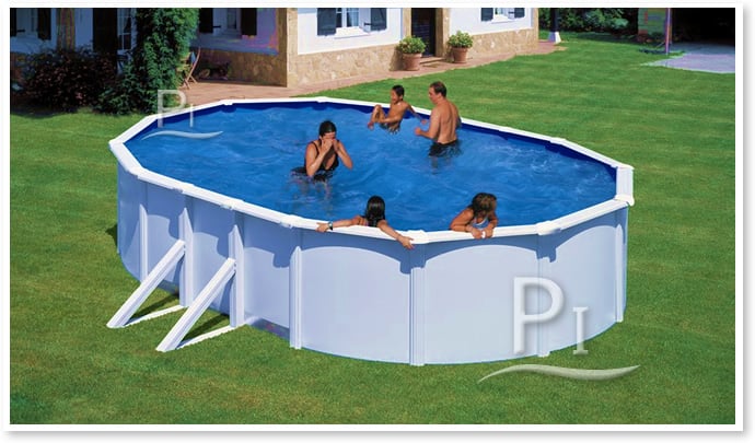 Piscina fuori terra in acciaio GRE Ovale HAITI KIT610ECO