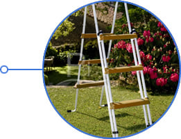 Piscina fuori terra in acciaio GRE Circolare CERDENA KIT350PO - Scala di accesso