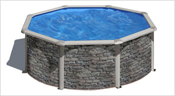 Piscina fuori terra in acciaio GRE Circolare CERDENA KIT350PO - Kit piscina: struttura