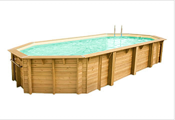 Kit piscina della piscina in legno fuori terra da esterno Azura 750x400 Liner sabbia: struttura in legno