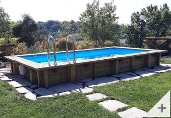 Foto clienti piscina in legno JARDIN CARRE 7x3 h 145 cm - installazione 1