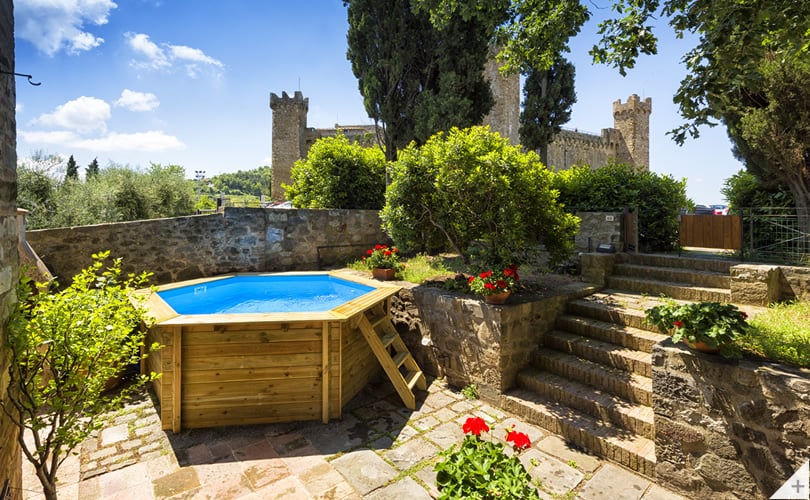 Piscina in legno fuori terra esagonale circolare da giardino Jardin 354