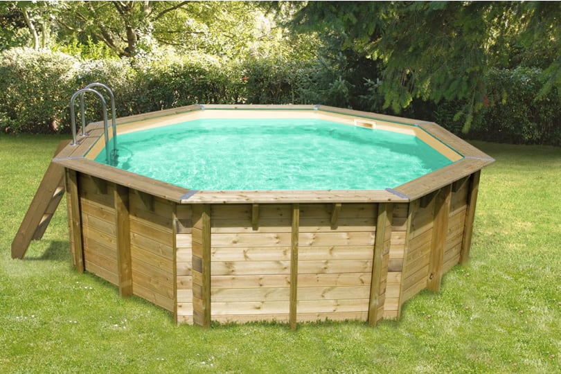 Piscina in legno fuori terra ottagonale circolare da giardino Ocean 430 Liner sabbia