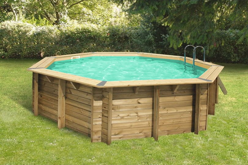 Piscina in legno fuori terra ottagonale circolare da giardino Ocean 510 Liner sabbia