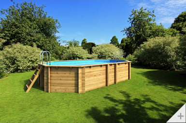 Piscina in legno da giardino WEVA LUXE 840 - h.146 cm: installazione fuori terra