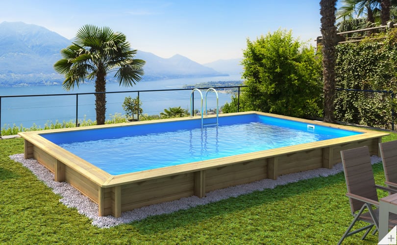 Piscina in legno fuori terra rettangolare da giardino Jardin CARRE 470