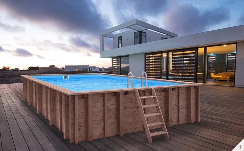 Piscina fuori terra in legno rettangolare JARDIN CARRE 7x3 h 145 cm - immagine di copertina
