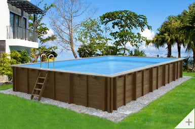 Piscina in legno JARDIN CARRE 7x3 h 145 cm - installazione interrata