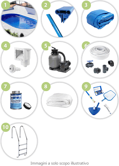 Il kit piscina SKYBLUE DELUXE Ø 3,50 m - h.120 EASY