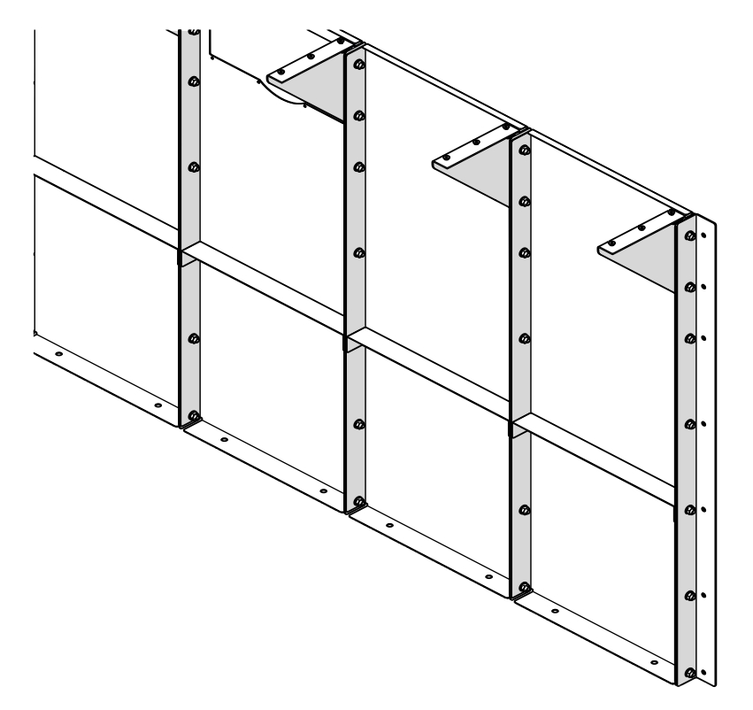 Dettaglio componenti struttura della Piscina fuori terra autoportante in kit in pannelli d'acciaio Futura rettangolare 4,00x2,50 m - h.135 cm