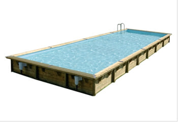 Kit piscina della piscina in legno fuori terra da esterno MASTER POOL 1100x500 Liner azzurro: struttura in legno