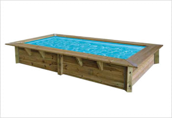 Kit piscina della piscina in legno fuori terra da esterno Azura 350x200 Liner azzurro: struttura in legno