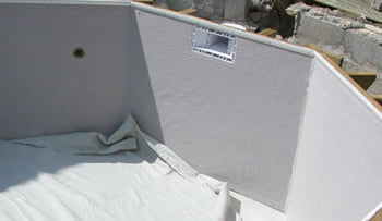 Kit piscina della piscina in legno fuori terra da esterno MASTER POOL 1100x500 Liner azzurro: Scala interna in acciaio