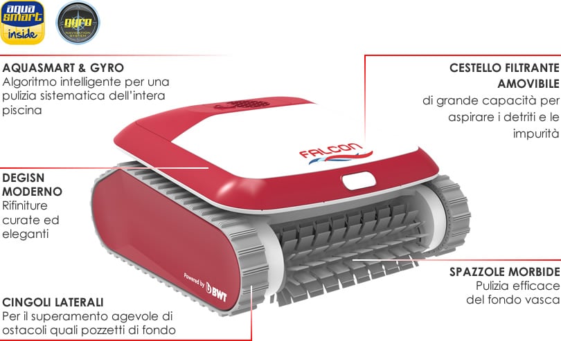 Dettaglio robot piscina Falcon New K100