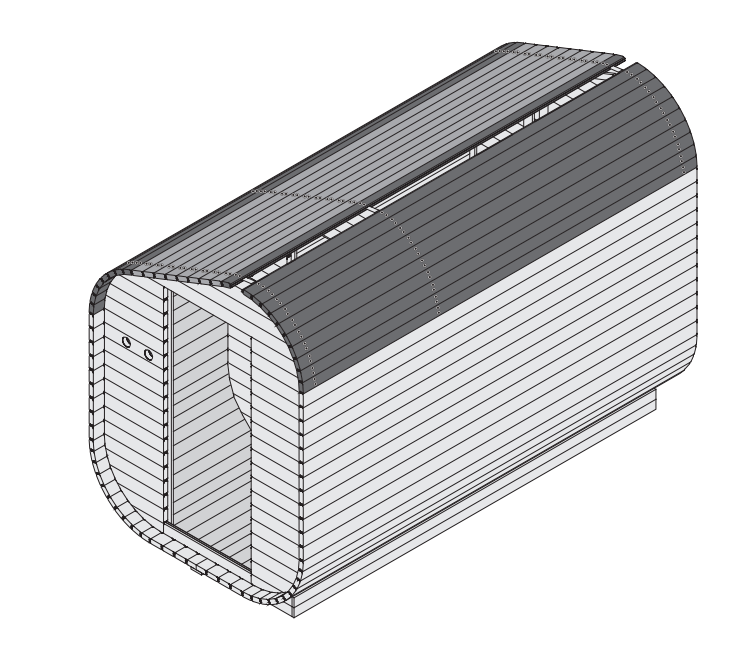 Sauna a botte da giardino Asimmetrica 3 look esterno