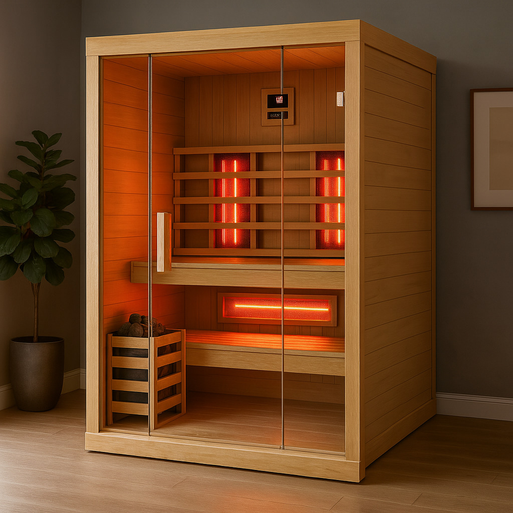Sauna multifunzione Combi finlandese e infrarossi Bea 180 - Foto della cabina