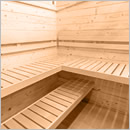 Sauna finlandese da giardino o da esterno Country - Panche in legno