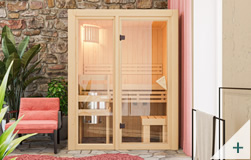 Sauna Ava 1 68 mm coibentata con porta in vetro bronzato – immagine 5