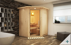 Sauna finlandese classica Ombretta coibentata con porta in vetro BRONZATO con cornice LED