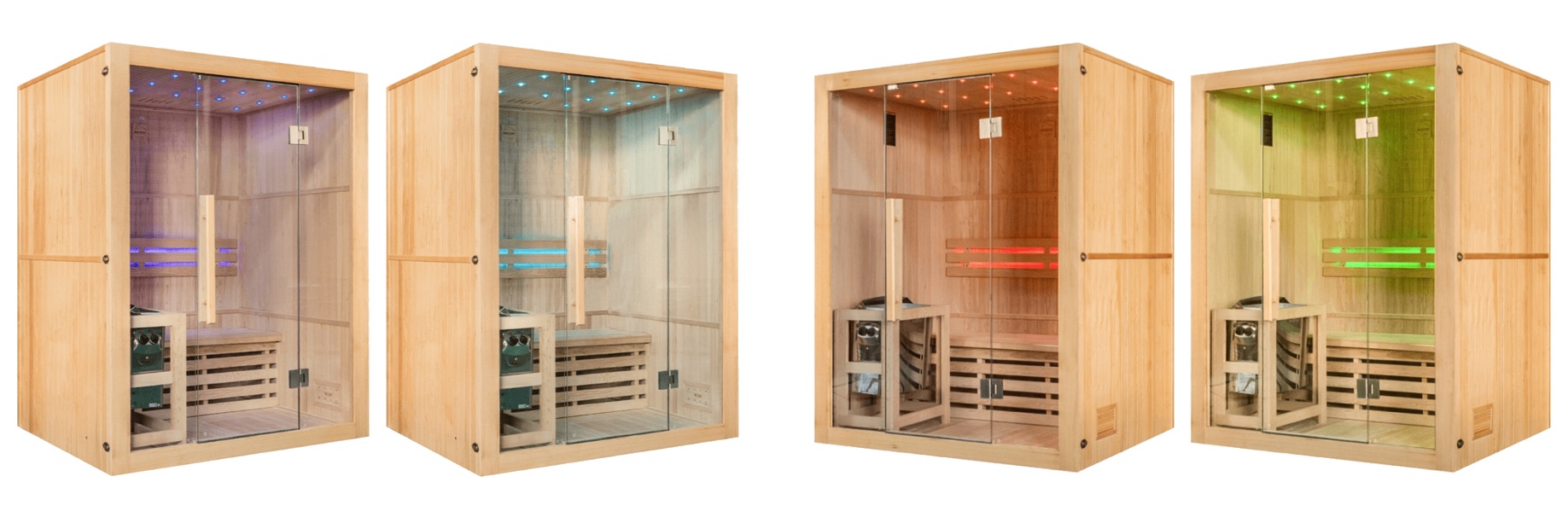 Sauna finlandese Lubi da interno in legno Hemlock canadese con porta in vetro temperato
