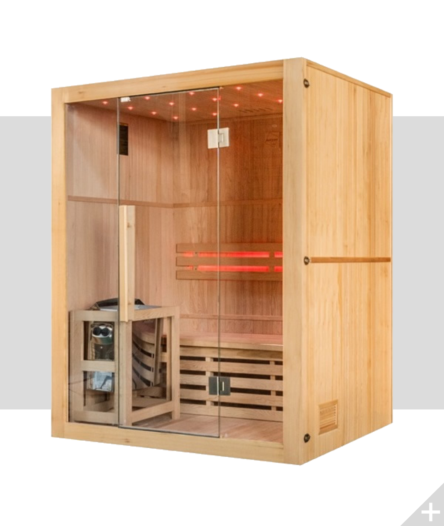 Vista tecnica sauna Lubi in legno Hemlock canadese