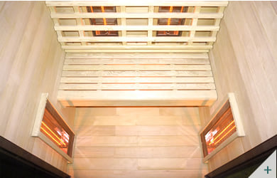 Sauna infrarossi Eva 120 - Foto degli interni: pannelli infrarossi gambe