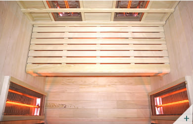 Sauna infrarossi Eva 120 - Foto degli interni: Panca e pannelli laterali