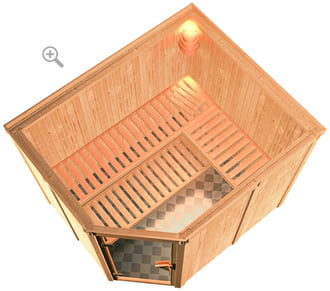 Sauna finlandese classica Malva coibentata - sezione vista dall'alto