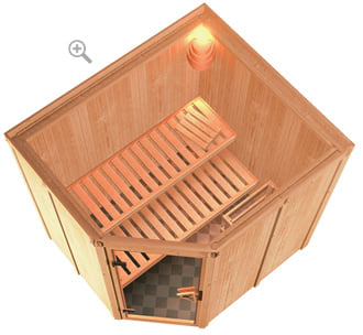 Sauna finlandese classica Serena coibentata - sezione vista dall'alto