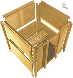 Sauna finlandese da esterno ZEN 1 - Sistema innovativo di montaggio