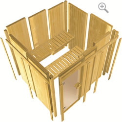 Sauna finlandese classica Fedora 1 coibentata: Assemblaggio facile e veloce