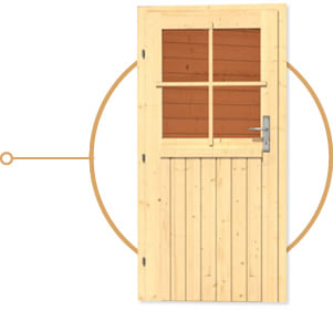 Sauna finlandese da esterno Palmira 3 - Porta battente coibentata